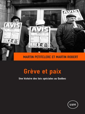 cover image of Grève et paix